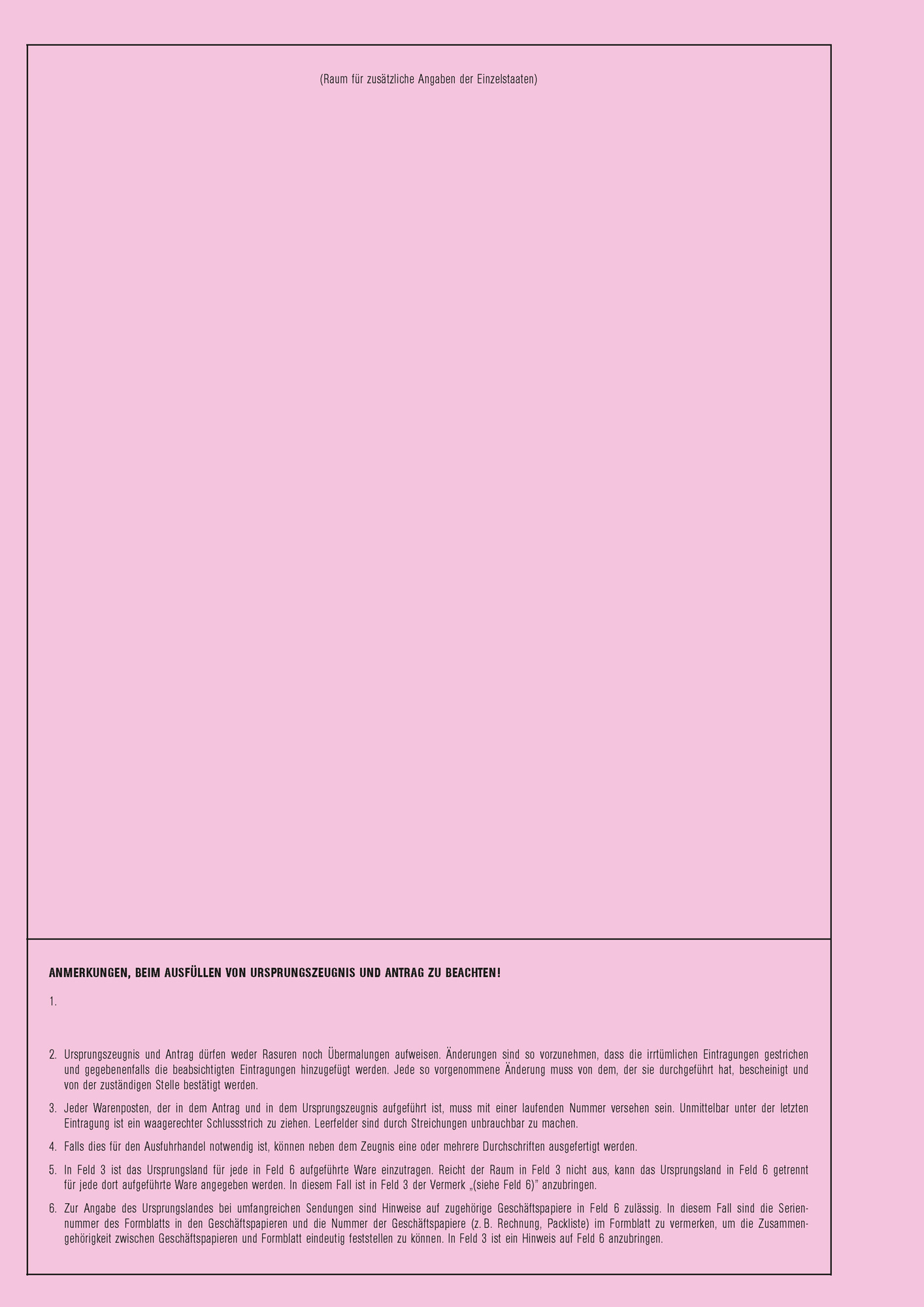 Ursprungszeugnis eUZ – Set 3-teilig: Original + Antrag + Durchschrift